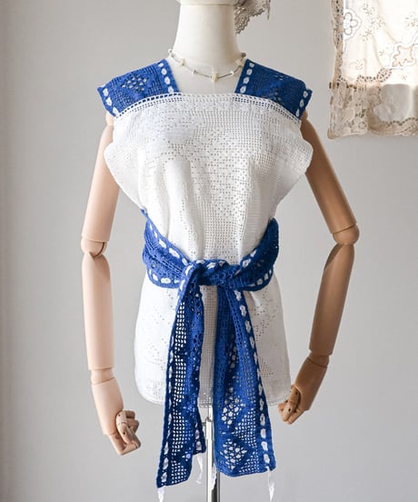 【Seek an nur】Vintage cotton crochet vest