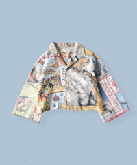 【curoam】Vintage Tea Towel Over Shirt