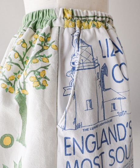 【curoam】Vintage Tea Towel Half Pants