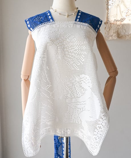 【Seek an nur】Vintage cotton crochet vest