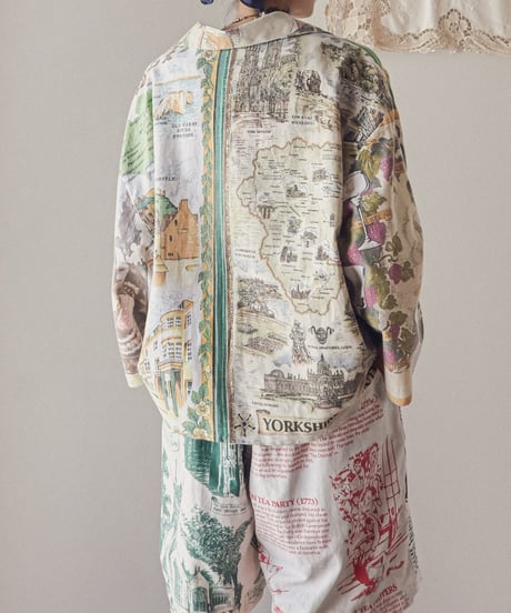 【curoam】Vintage Tea Towel Over Shirt