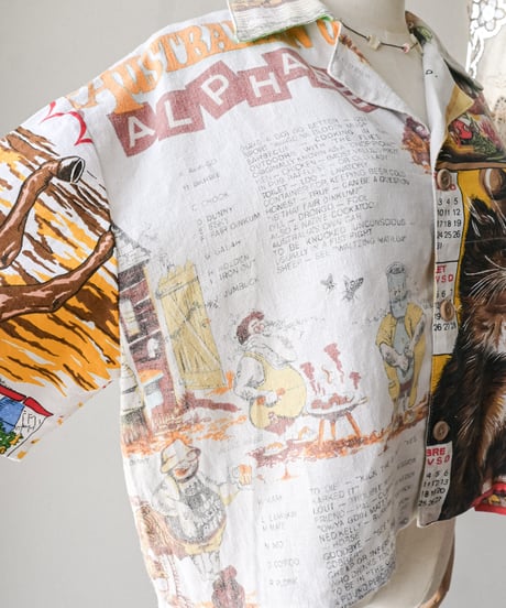 【curoam】Vintage Tea Towel Over Shirt