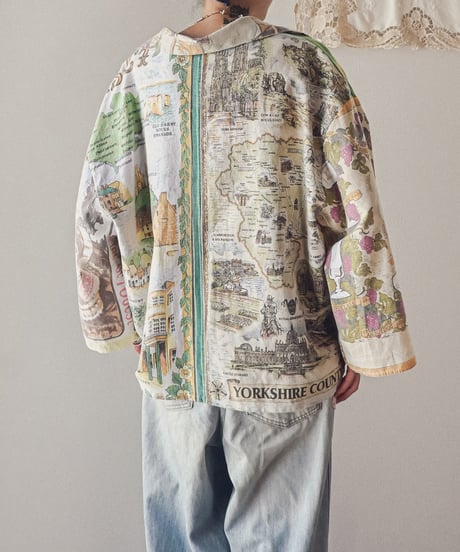 【curoam】Vintage Tea Towel Over Shirt