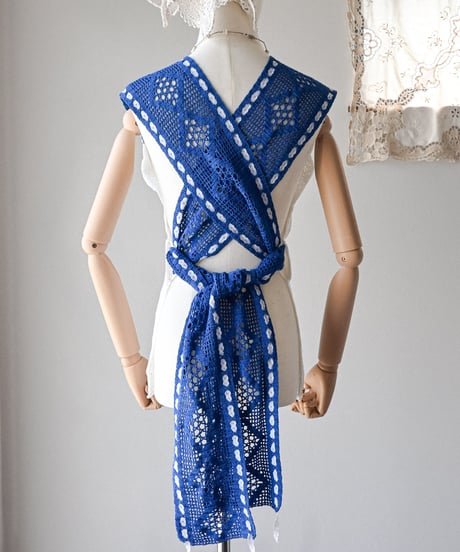 【Seek an nur】Vintage cotton crochet vest