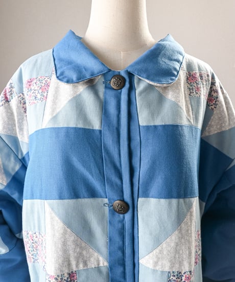 【curoam】Vintage Patchwork Quilted Coat