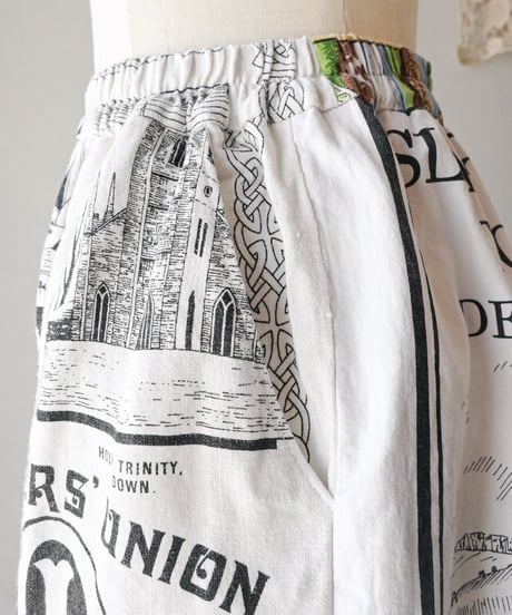 【curoam】Vintage Tea Towel Half Pants