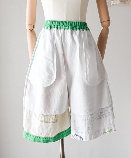 【curoam】Vintage Tea Towel Half Pants