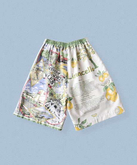 【curoam】Vintage Tea Towel Half Pants