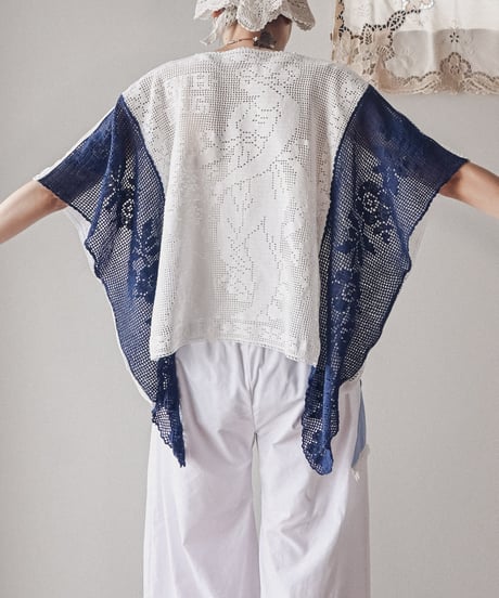 【Seek an nur】Vintage cotton crochet shirt