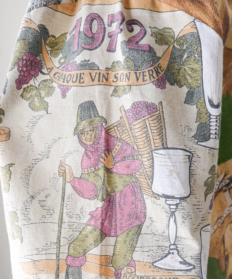 【curoam】Vintage Tea Towel Over Shirt