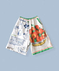 【curoam】Vintage Tea Towel Half Pants