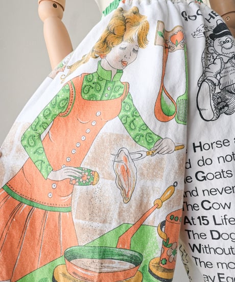 【curoam】Vintage Tea Towel Half Pants