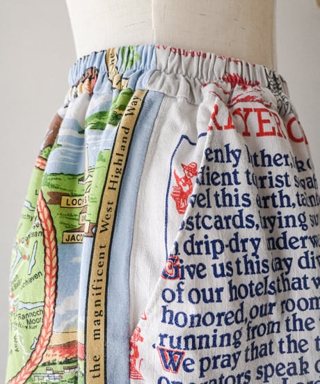 【curoam】Vintage Tea Towel Half Pants