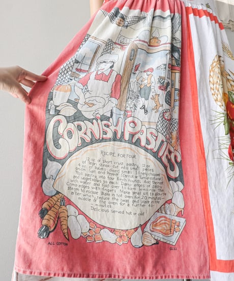 【curoam】Vintage Tea Towel Over Dress
