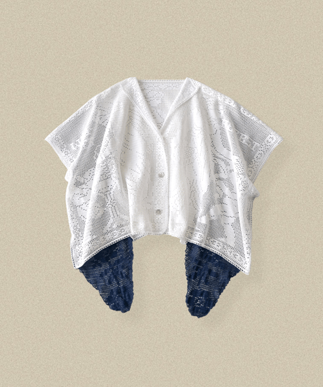 【Seek an nur】Vintage cotton crochet shirt