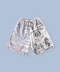 【curoam】Vintage Tea Towel Half Pants