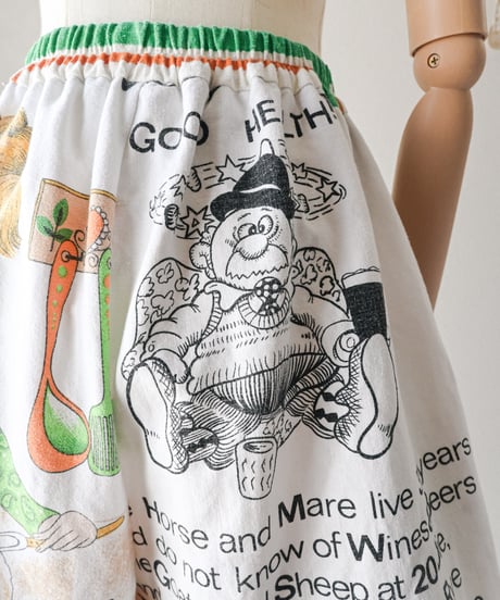 【curoam】Vintage Tea Towel Half Pants