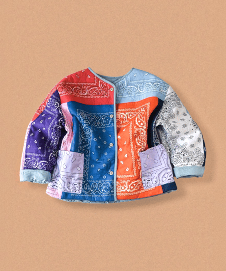 【curoam】Bandana Patchwork Quilted Jacket
