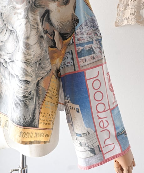 【curoam】Vintage Tea Towel Over Shirt