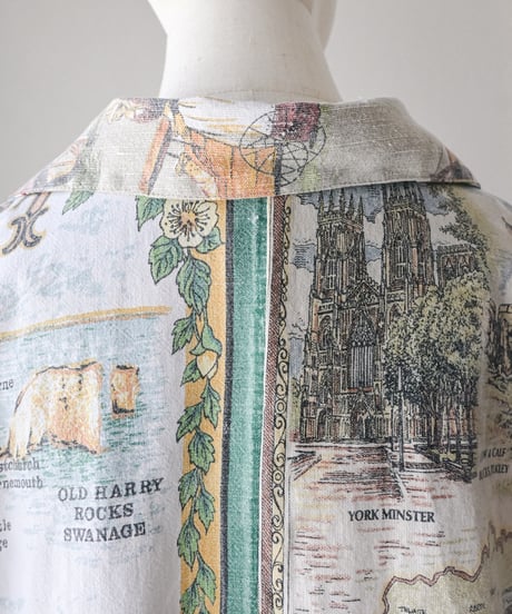 【curoam】Vintage Tea Towel Over Shirt