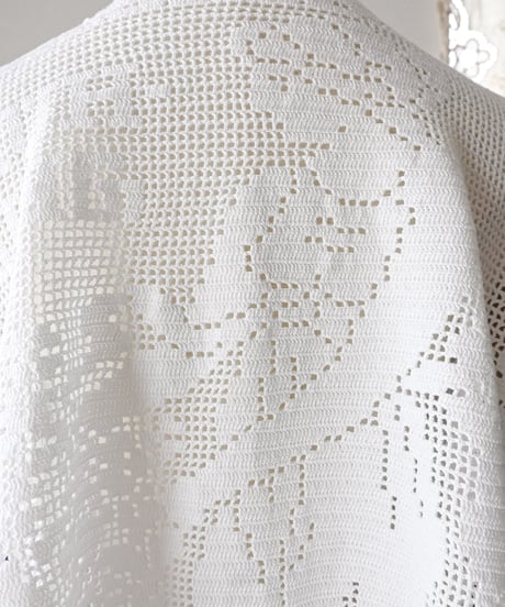 【Seek an nur】Vintage cotton crochet shirt