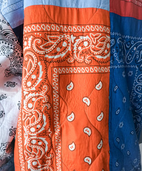 【curoam】Bandana Patchwork Quilted Jacket