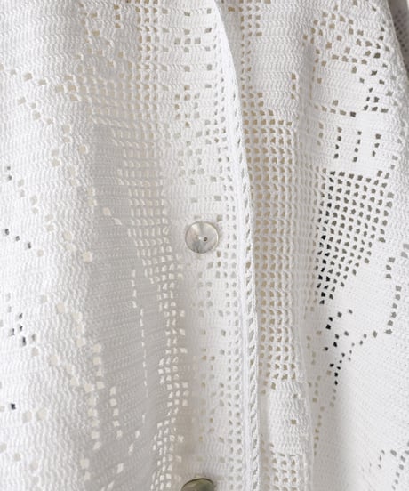 【Seek an nur】Vintage cotton crochet shirt
