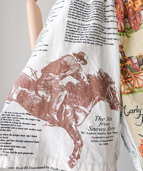 【curoam】Vintage Tea Towel Half Pants