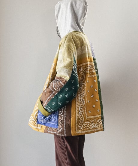 【curoam】Bandana Patchwork Quilted Jacket