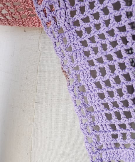 【Seek an nur】Vintage cotton crochet vest