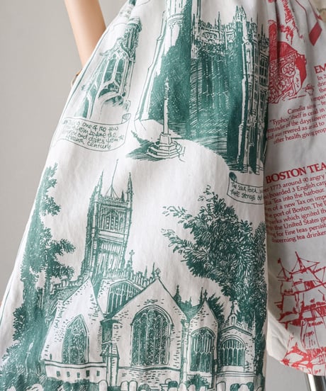 【curoam】Vintage Tea Towel Half Pants