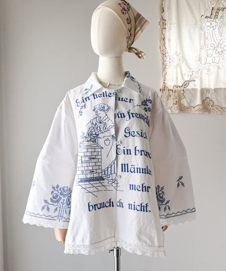 【Seek an nur】Vintage embroidered over shirt