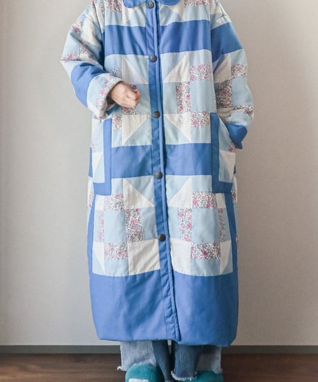 【curoam】Vintage Patchwork Quilted Coat