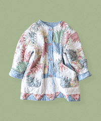 【curoam】Vintage Patchwork Quilted Coat