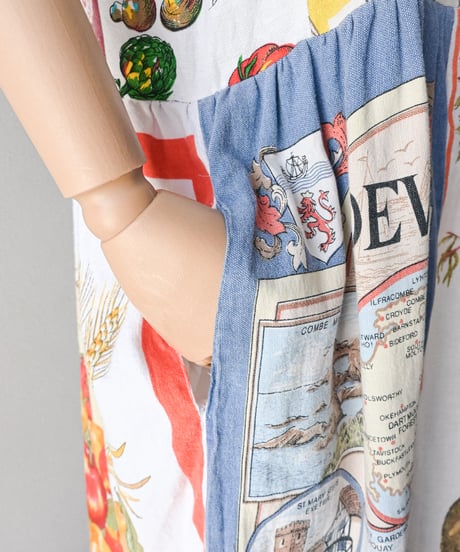 【curoam】Vintage Tea Towel Over Dress
