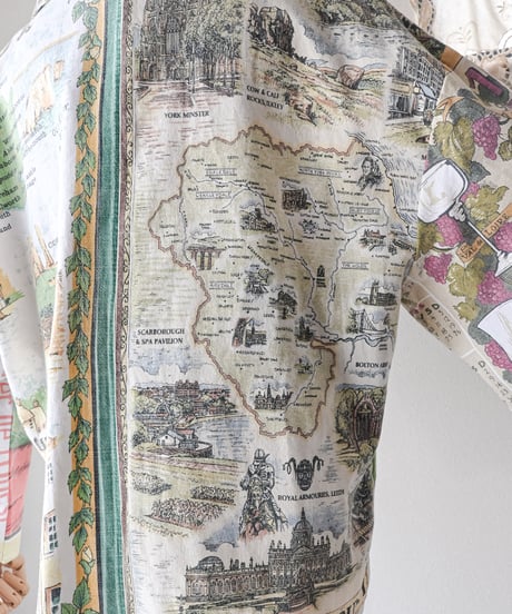 【curoam】Vintage Tea Towel Over Shirt