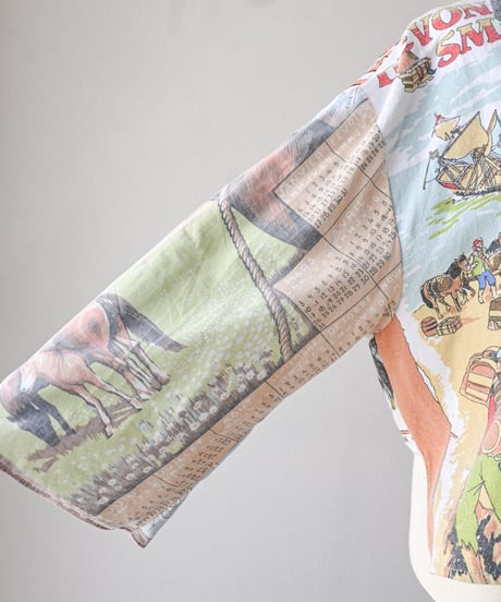 【curoam】Vintage Tea Towel Over Shirt