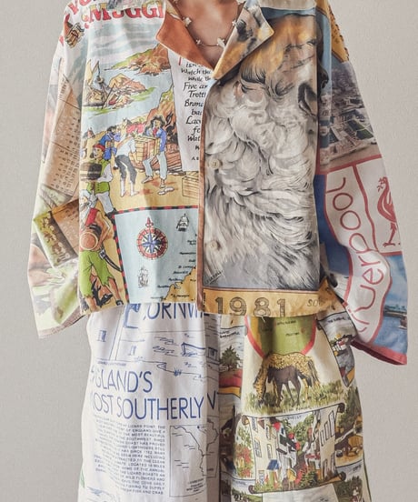 【curoam】Vintage Tea Towel Over Shirt