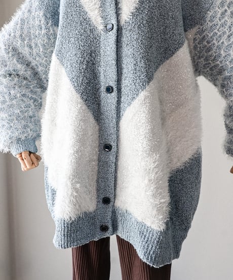 【Seek an nur】Euro Shaggy Knit Cardigan