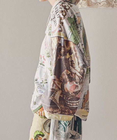 【curoam】Vintage Tea Towel Over Shirt