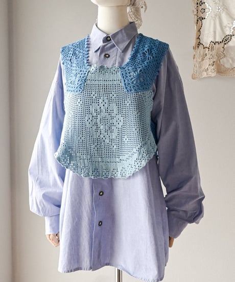 【Seek an nur】Vintage cotton crochet vest