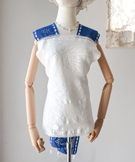 【Seek an nur】Vintage cotton crochet vest
