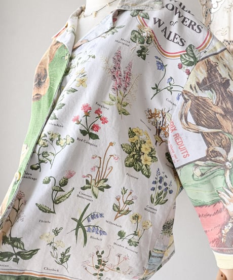 【curoam】Vintage Tea Towel Over Shirt