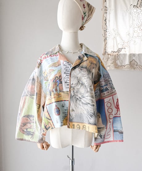 【curoam】Vintage Tea Towel Over Shirt
