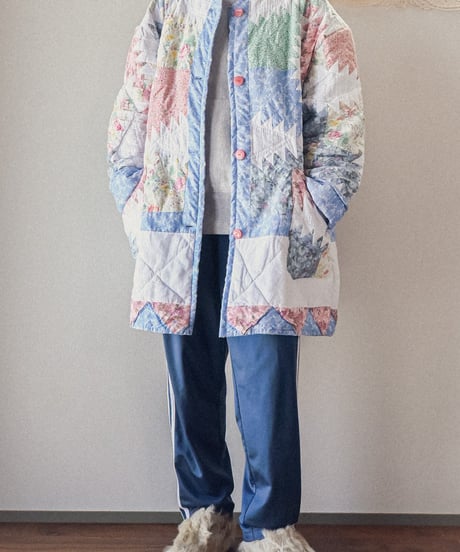【curoam】Vintage Patchwork Quilted Coat