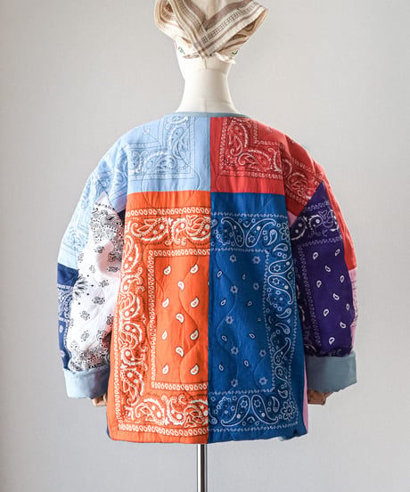【curoam】Bandana Patchwork Quilted Jacket