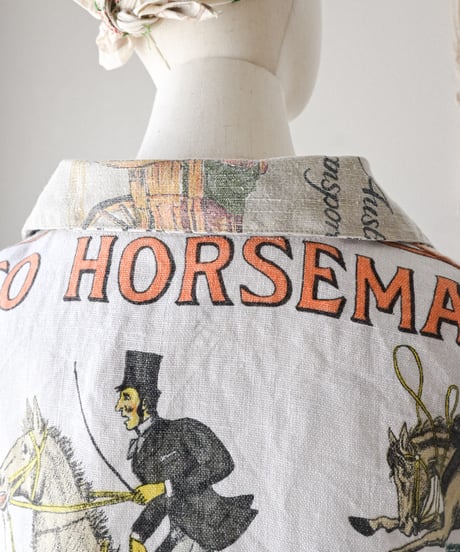 【curoam】Vintage Tea Towel Over Shirt
