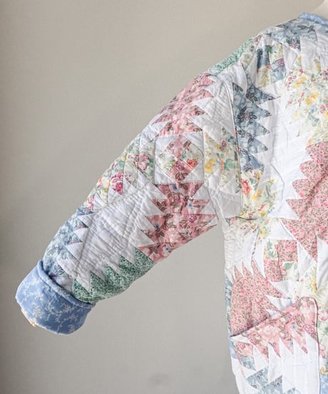 【curoam】Vintage Patchwork Quilted Coat