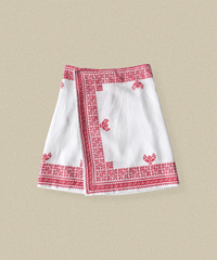 【Seek an nur】Vintage embroidered textile wrap skirt