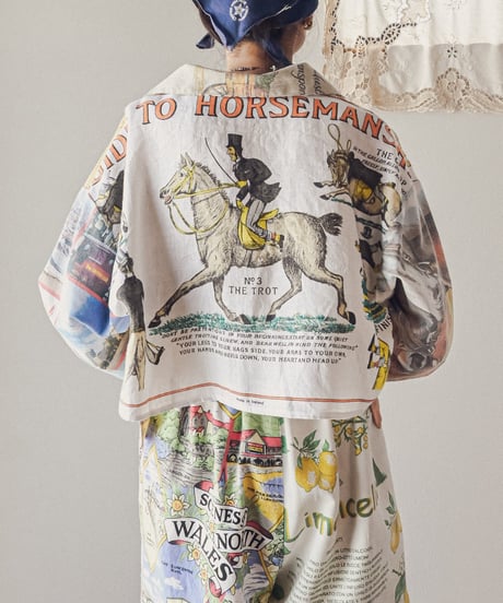 【curoam】Vintage Tea Towel Over Shirt